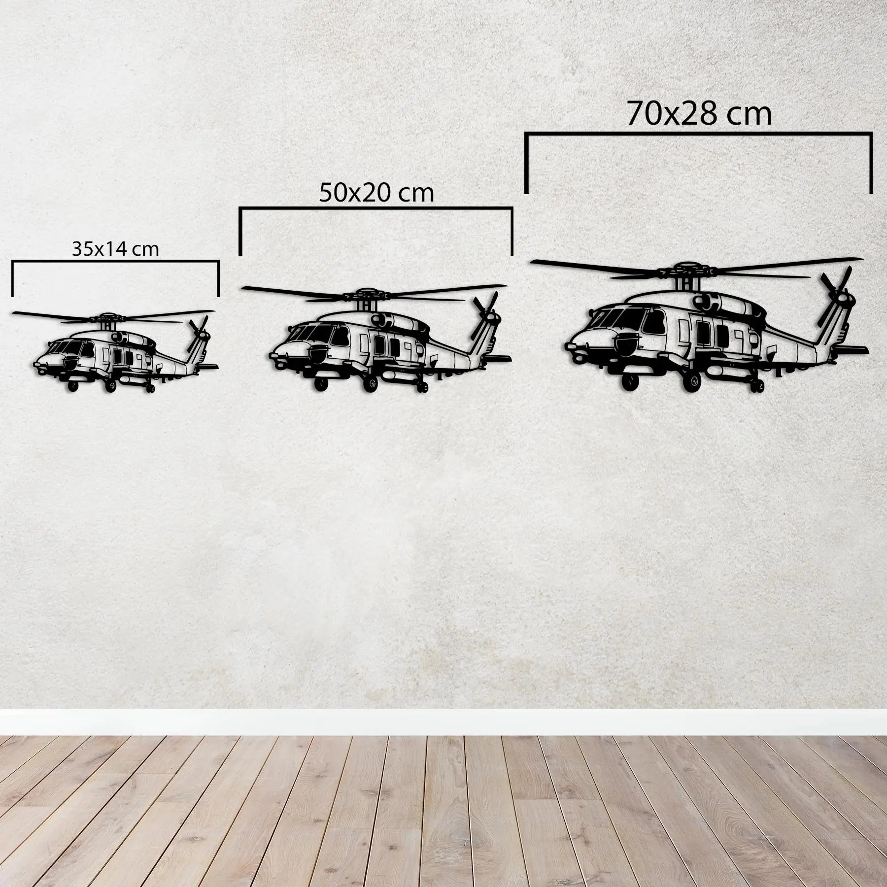 SH-70B SeaHawk Helikopter Metal Duvar Dekoru Laser Artique