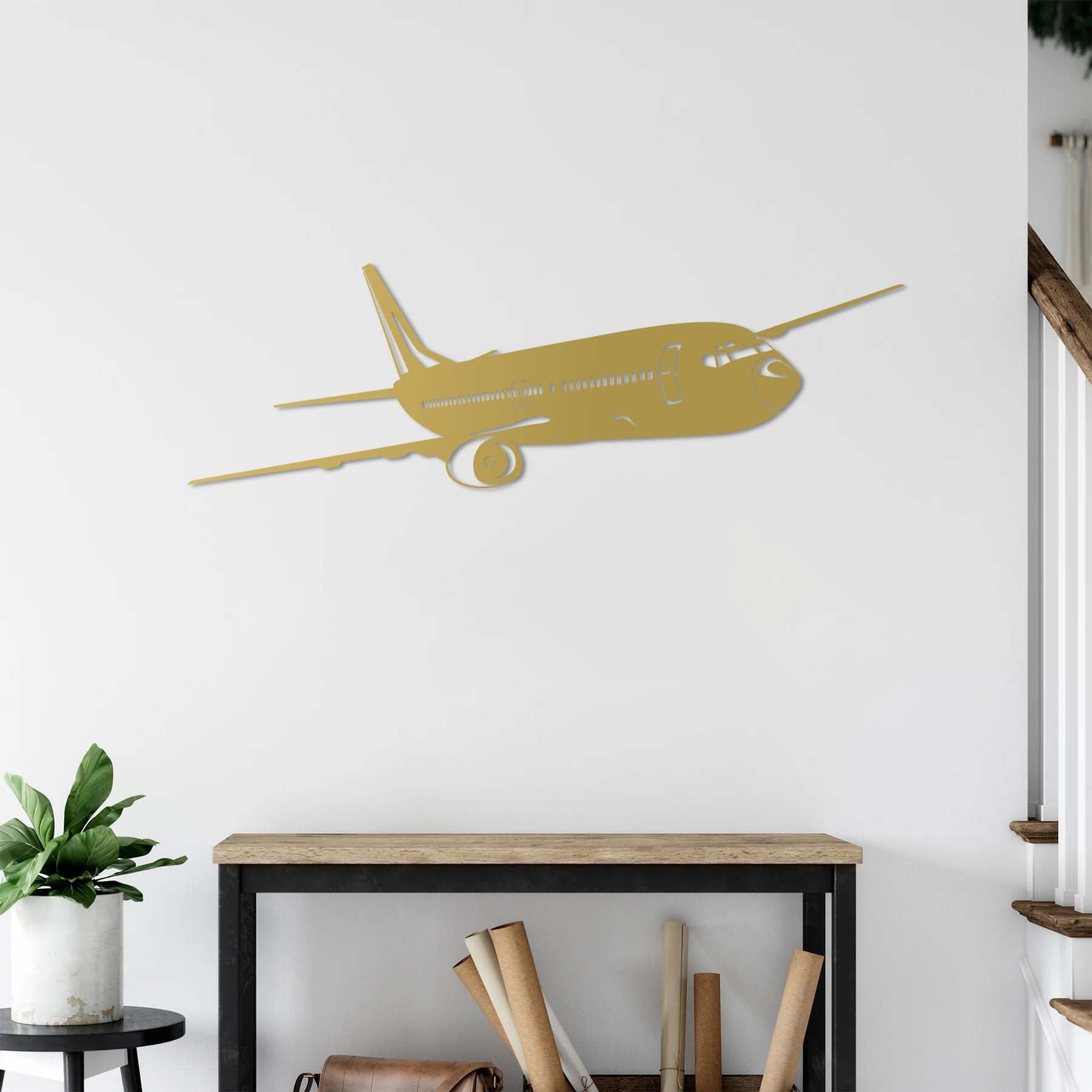 Handcrafted Boeing 747 decorative metal sculpture for office decor