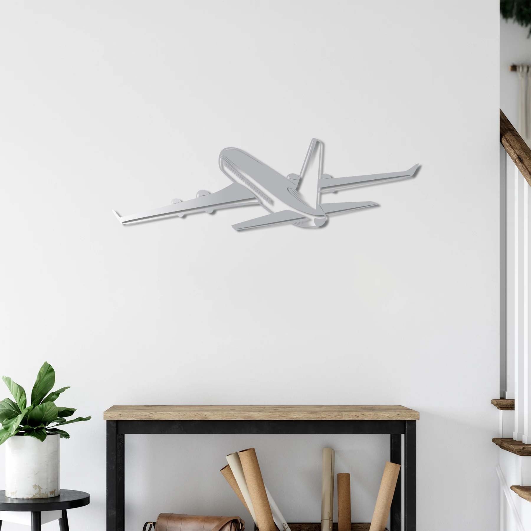 Passenger Airplane Metal Wall Art | Aviation Decorative Wall Sculpture