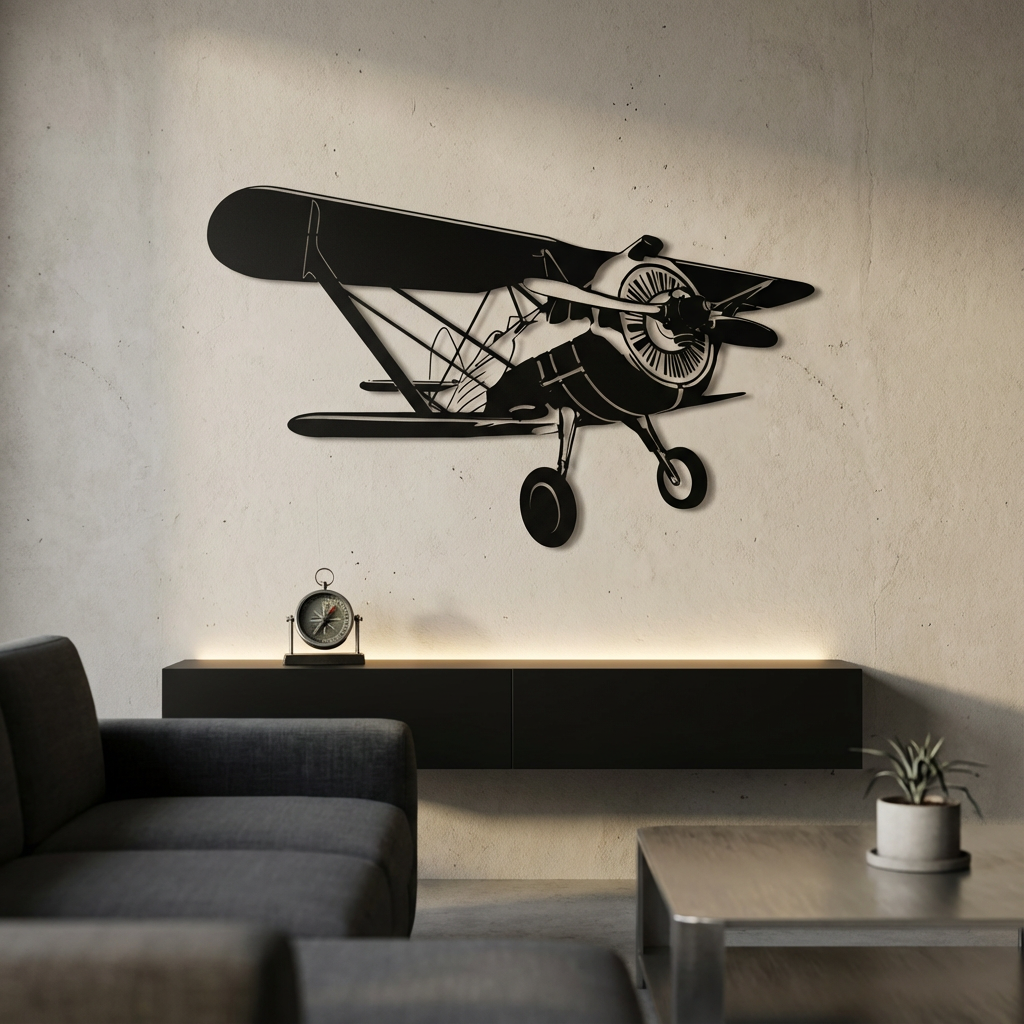 Classic Radial Engine Airplane Metal Wall Art | Vintage Aviation Decor