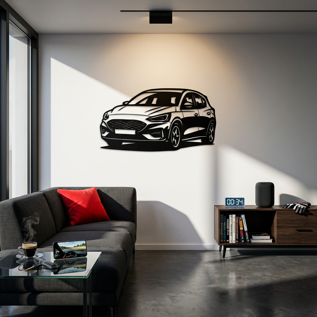 Ford Focus ST Metal Wall Art | Sports Car Decorative Wall Sculpture