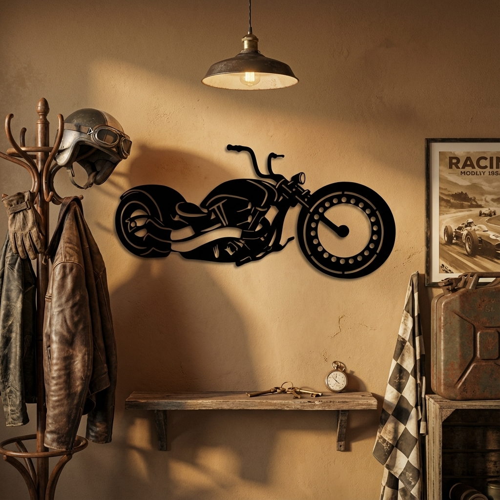 Free Spirit Chopper Motorcycle Metal Wall Art | Biker Wall Sculpture