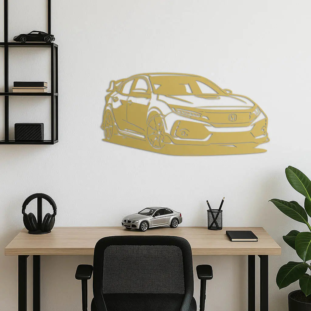 Honda Civic Type R – Araba Metal Duvar Dekoru Laser Artique
