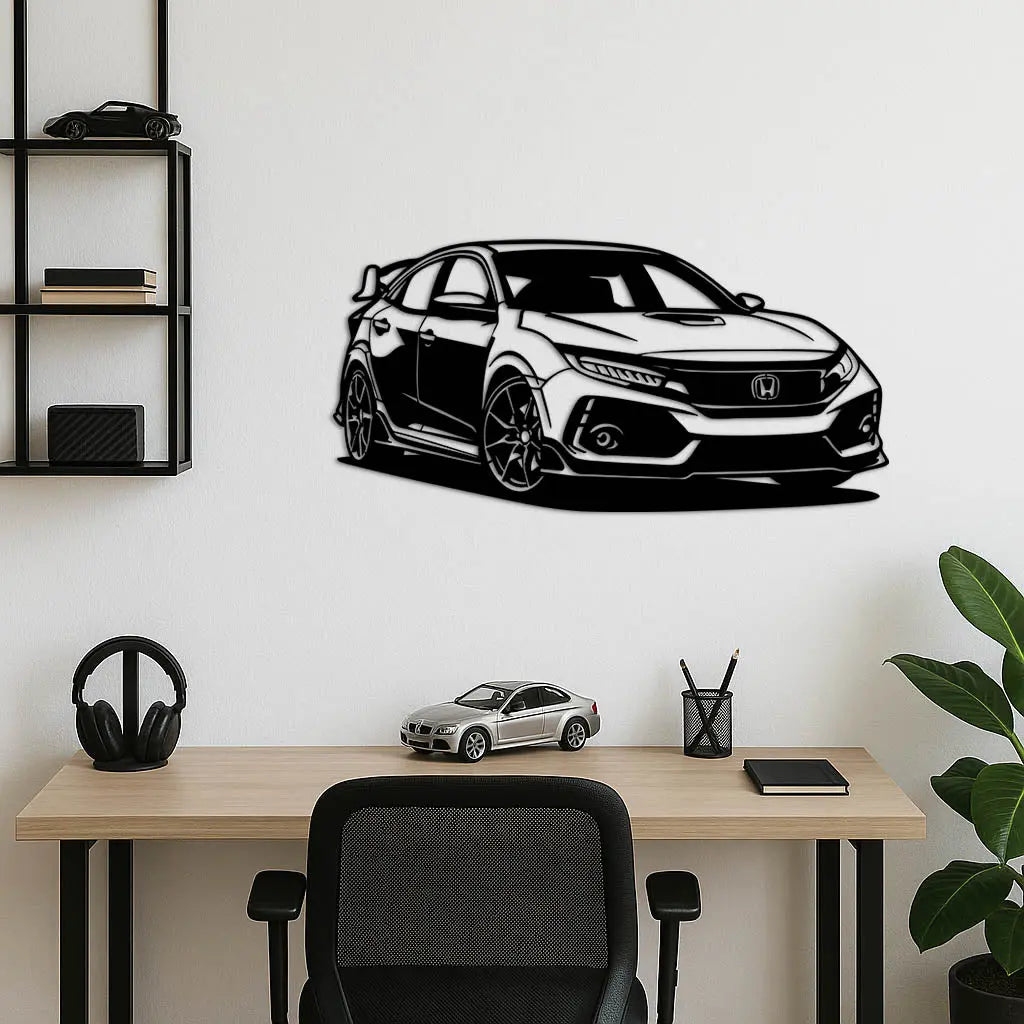 Honda Civic Type R – Araba Metal Duvar Dekoru Laser Artique