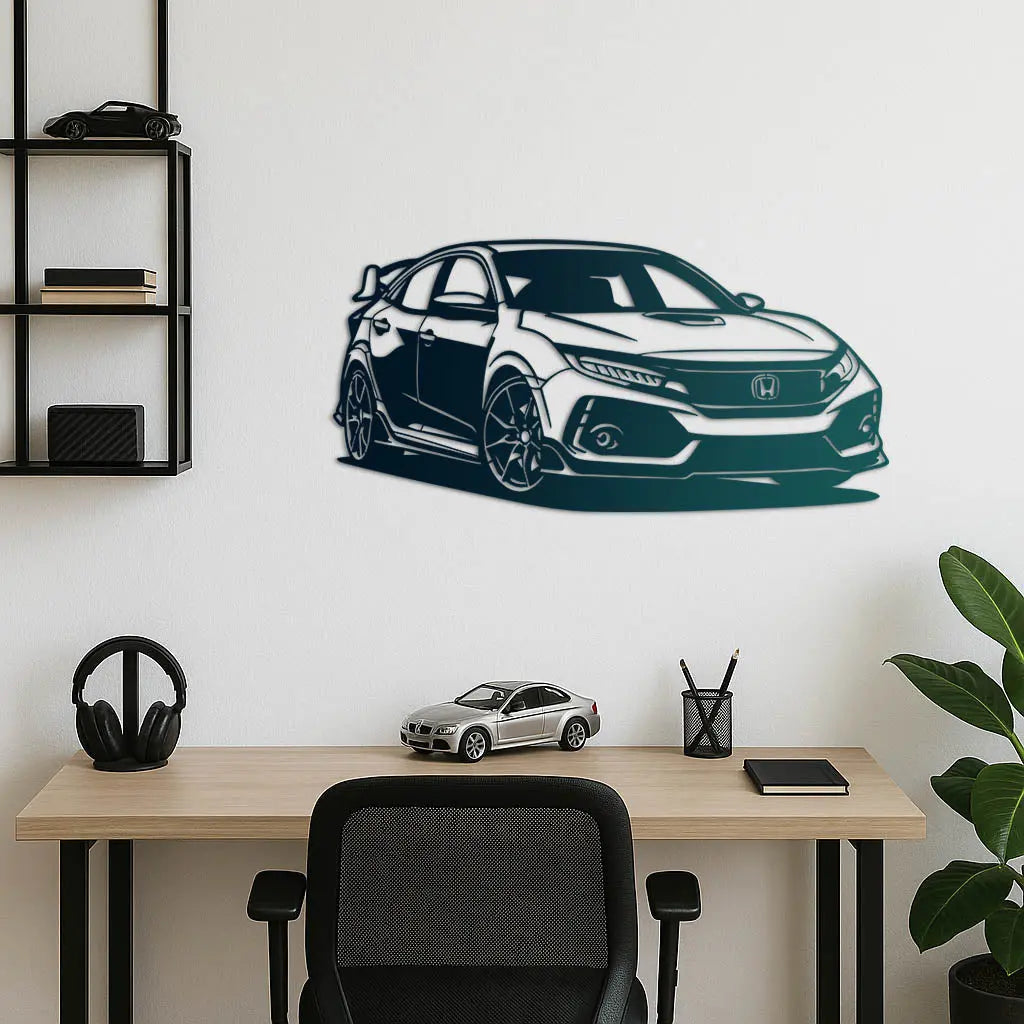 Honda Civic Type R – Araba Metal Duvar Dekoru Laser Artique