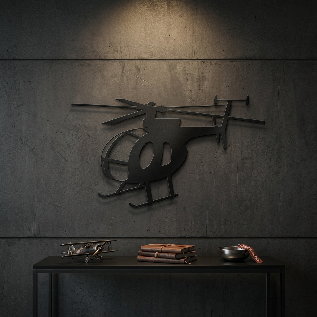 MD 500 Little Bird – Light Attack Helicopter Metal Wall Art