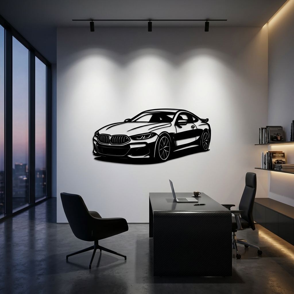 BMW M8 Coupe Metal Wall Art | Luxury Sports Car Decorative Sculpture