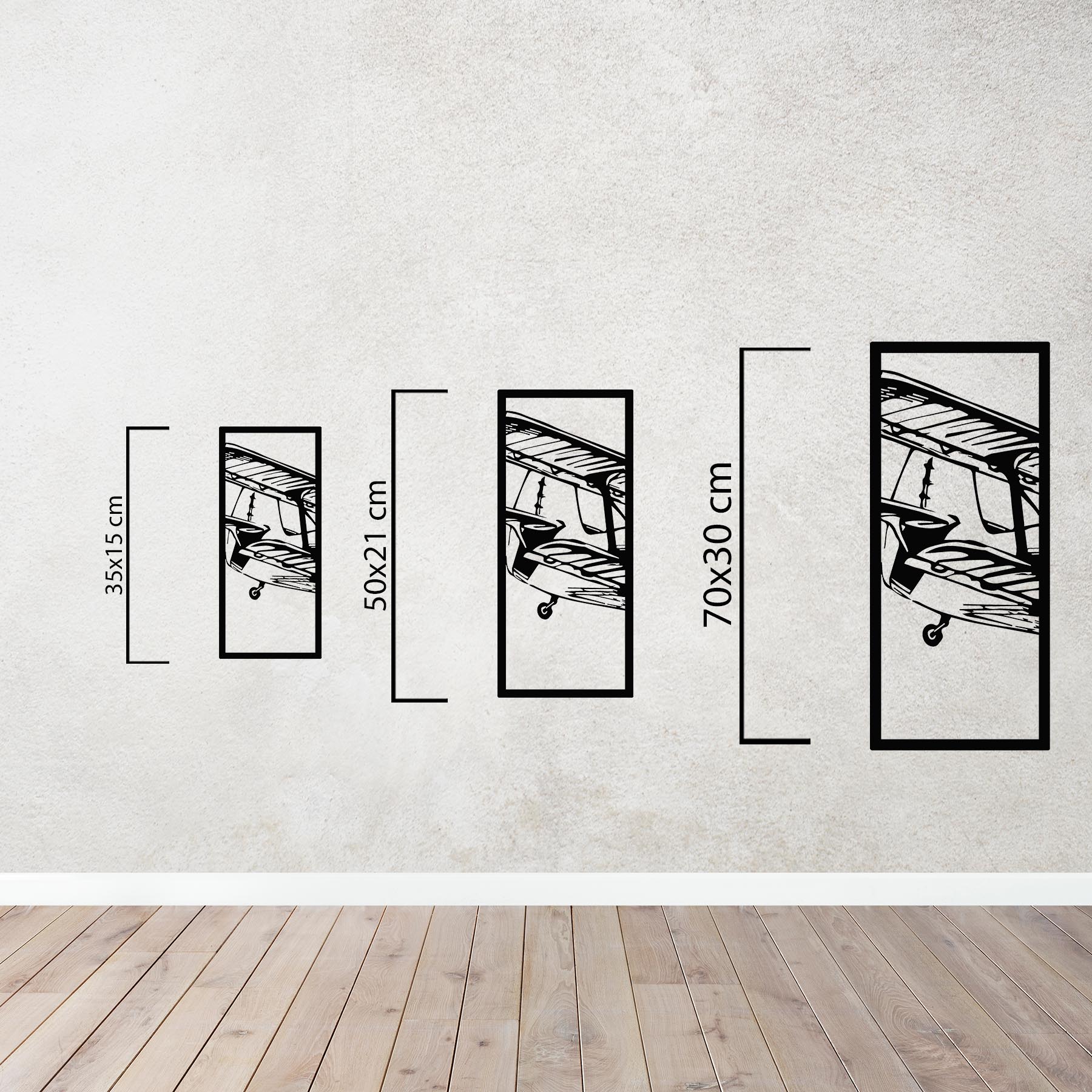 Vintage Airplane Metal Wall Art | 3-Piece Decorative Wall Sculpture