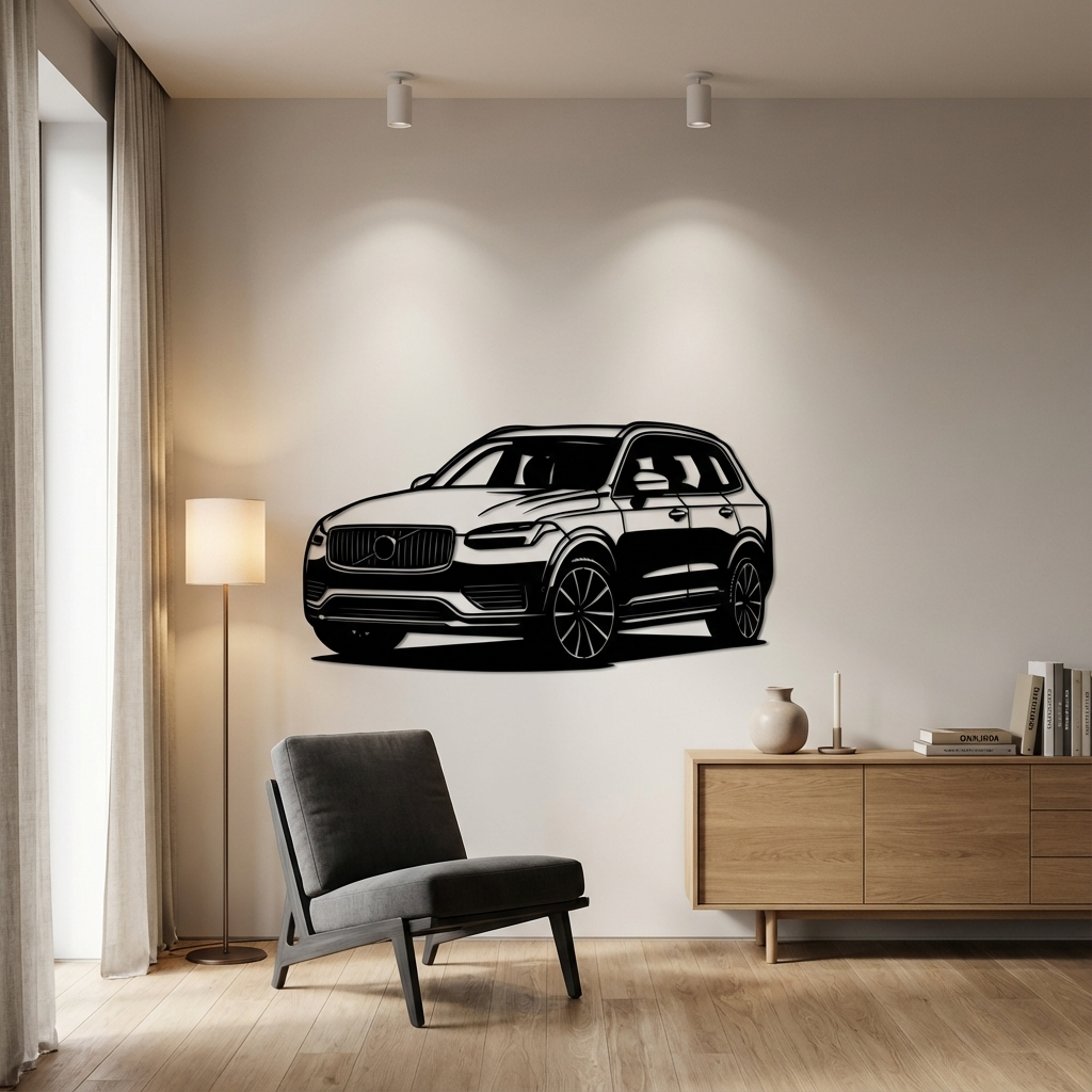 Volvo XC90 Metal Wall Art | Luxury SUV Decorative Wall Sculpture