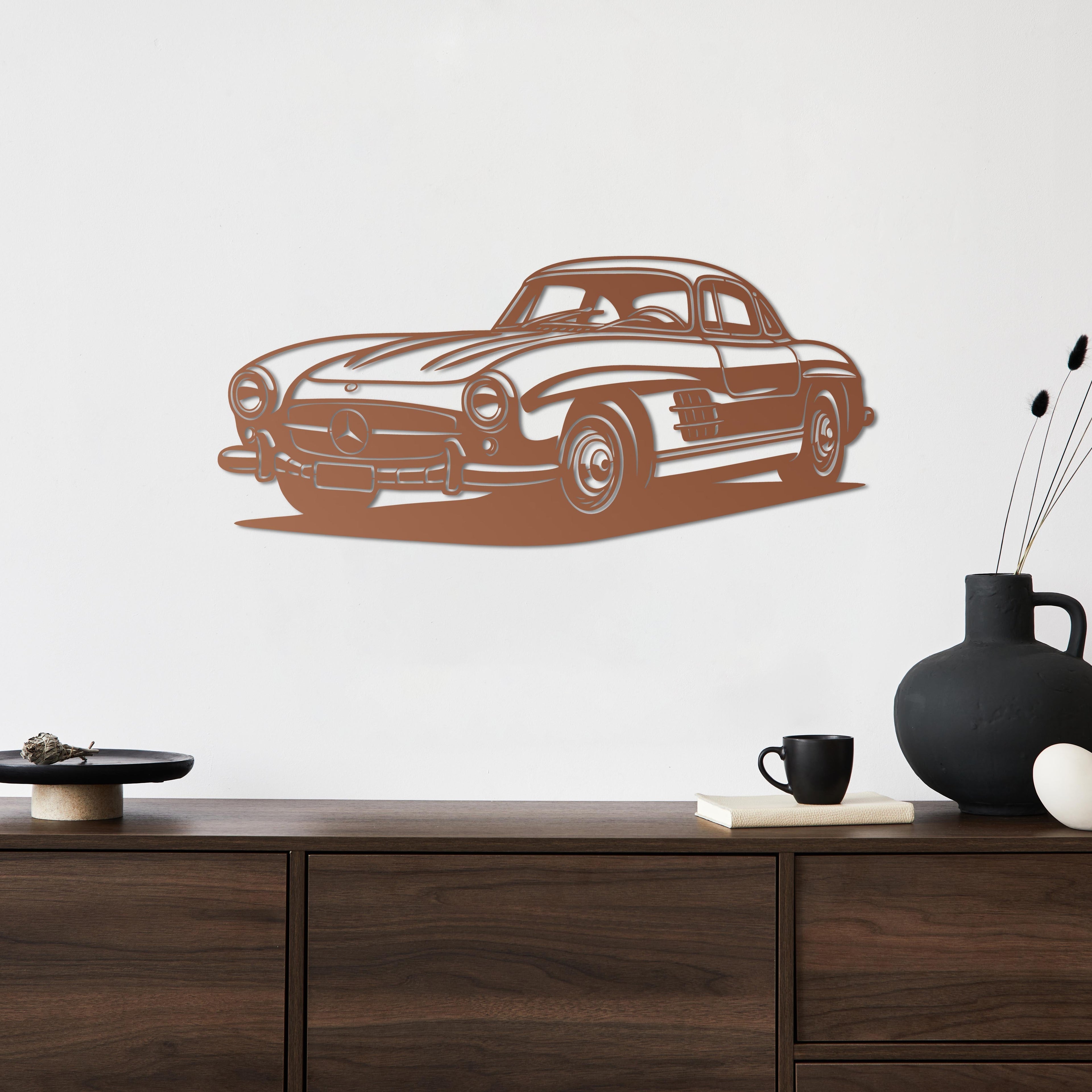 Mercedes-Benz 300SL Gullwing – Araba Metal Duvar Dekoru Laser Artique