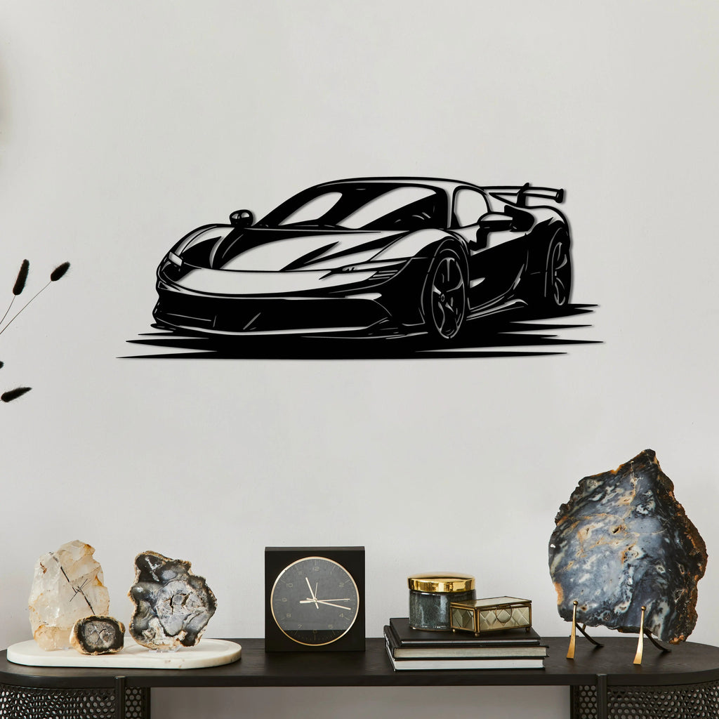Ferrari SF90 Stradale – Araba Metal Duvar Dekoru Laser Artique