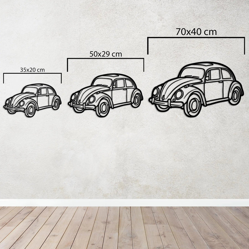 Volkswagen Beetle –  Araba Metal Duvar Dekoru Laser Artique