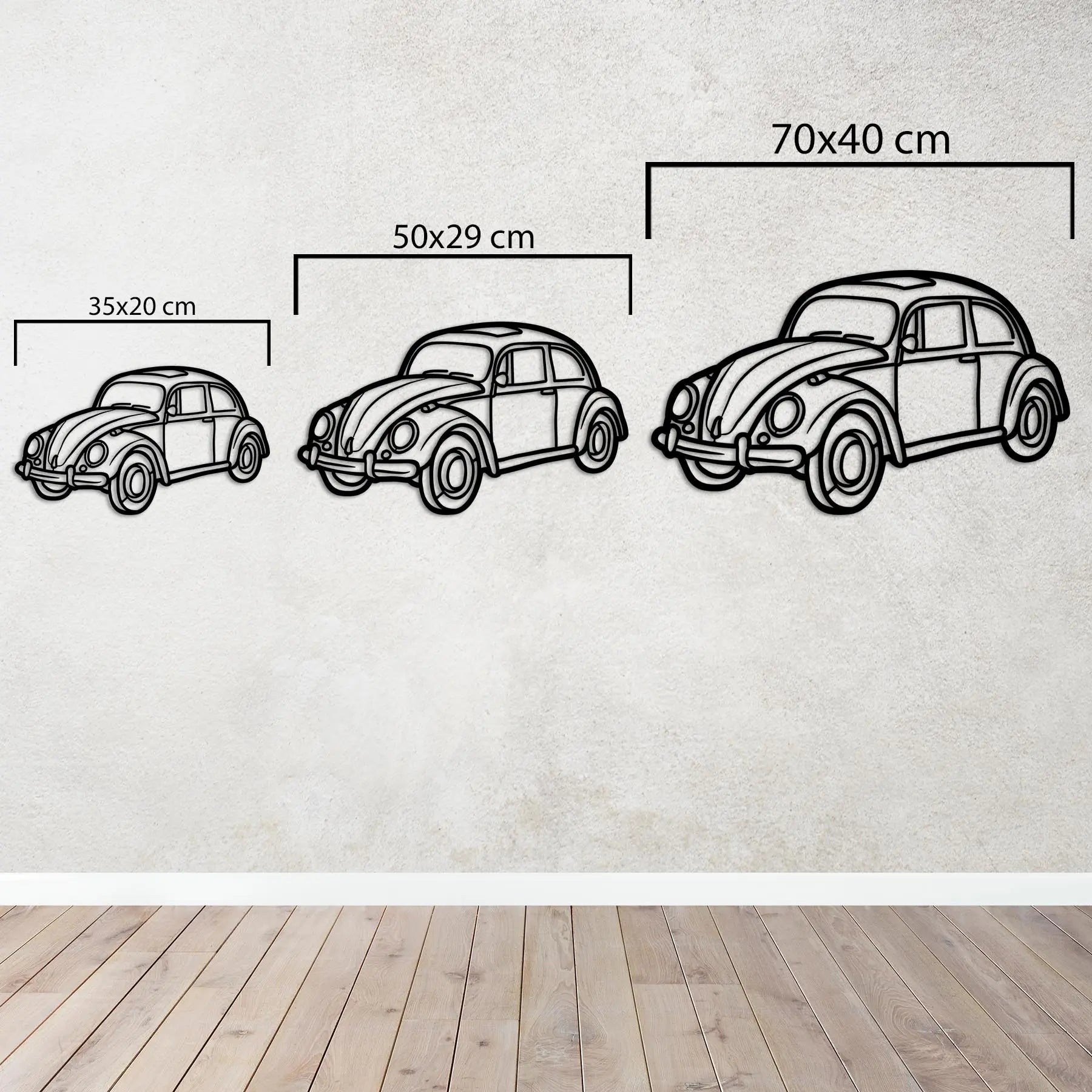 Volkswagen Beetle –  Araba Metal Duvar Dekoru Laser Artique