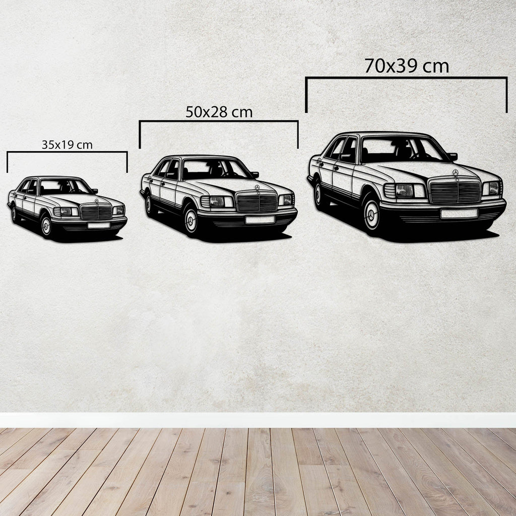 Mercedes-Benz W126 – Araba Metal Duvar Dekoru Laser Artique